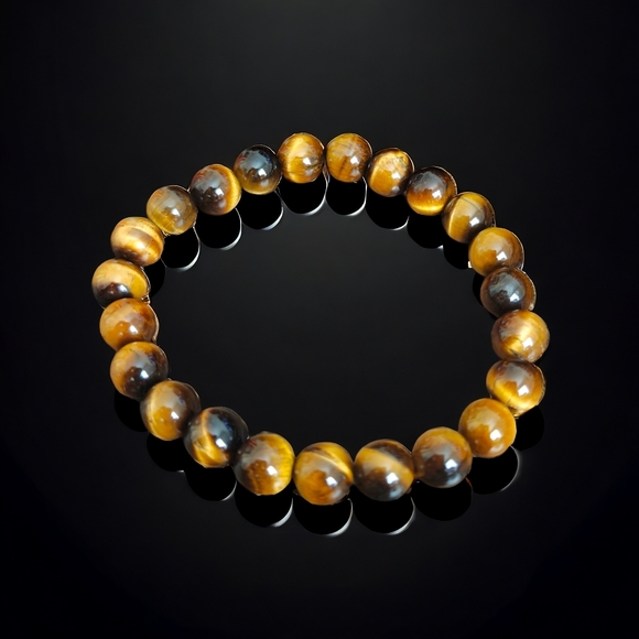 Tiger Eye Bracelet - 8mm Unisex - Picture 4 of 5